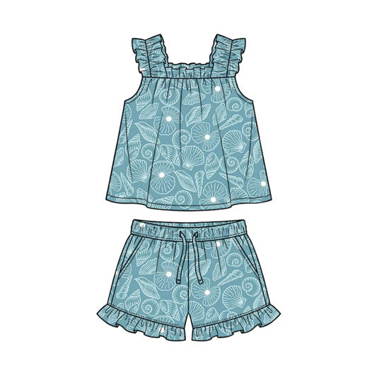 Seaside Shells Short Set - Girls