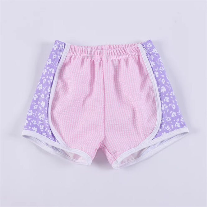Pink Seersucker/Floral Tempo Shorts