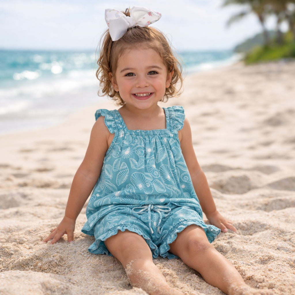 Seaside Shells Short Set - Girls