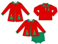 Red/Green Trees Button Down