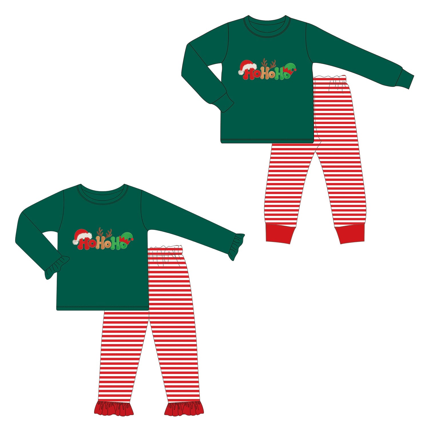 Ho Ho Ho Ruffle Pants Set