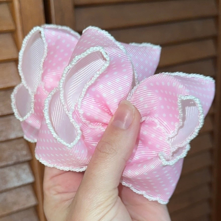 Pink Bitty Dot Moonstitch Piggies