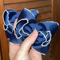Navy with White Moonstitch Piggies