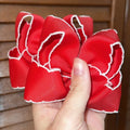 Red with White Moonstitch Piggies