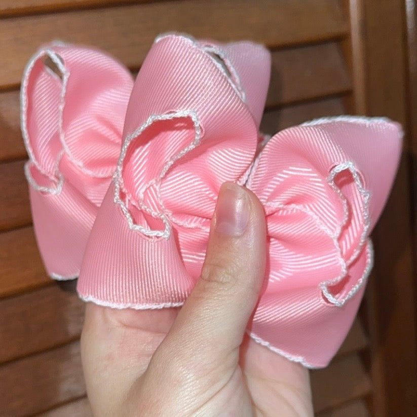 Pink with White Moonstitch Piggies