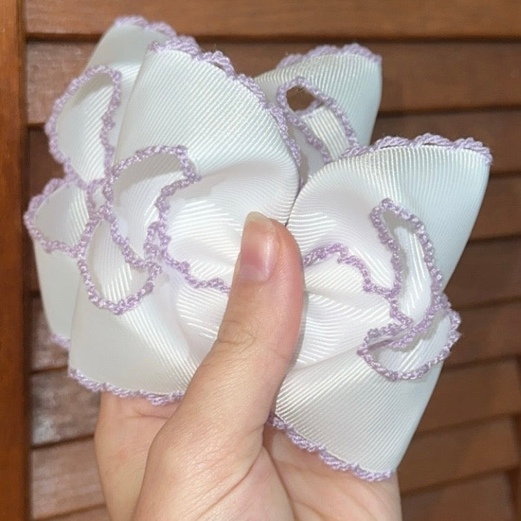 White with Lavender Moonstitch Piggies
