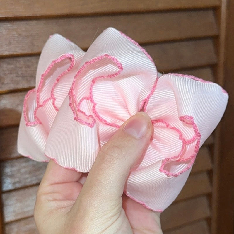 Pink Two Tone Moonstitch Piggies